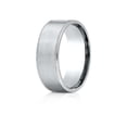 thumbnail image 1 of Benchmark� 14k Gold 8mm Comfort-fit Riveted Edge Satin Finish Design Wedding Band Ring, 1 of 9
