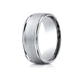 thumbnail image 1 of Benchmark� 14k Gold 8mm Comfort-fit Wire Brush Finish High Polished Round Edge Carved Design Wedding Band Ring, 1 of 9