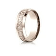 thumbnail image 1 of Benchmark� 14k Rose Gold 7.5mm Comfort Fit Hammered Finish Beveled Edge Design Wedding Band Ring, 1 of 7