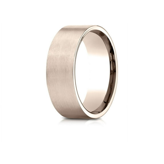Benchmark� 14k Rose Gold 8mm Comfort-fit Satin-finished Carved Design Wedding Band Ring