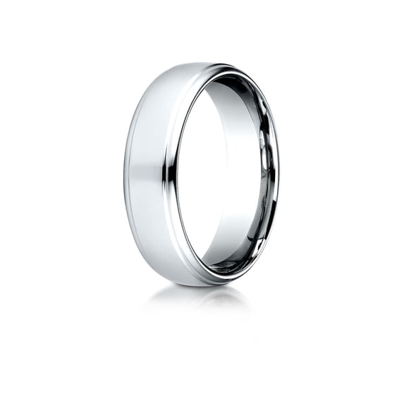 Benchmark� 18 Karat Gold 6.5mm Comfort-fit Drop Edge High Polish Design Wedding Band Ring