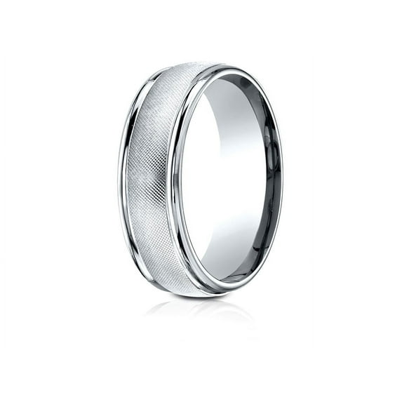 Benchmark� 18 Karat Gold 7mm Comfort-fit Florentine Center High Polish Round Edge Design Wedding Band Ring