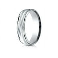 thumbnail image 1 of Benchmark� 18k Gold 6mm Comfort-fit Chevron Design High Polished Round Edge Carved Design Wedding Band Ring, 1 of 9