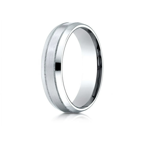 Benchmark� 18k Gold 6mm Comfort-fit Satin-finished With Milgrain Carved Design Wedding Band Ring