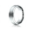 thumbnail image 1 of Benchmark� 18k Gold 7mm Comfort-fit Satin-finished With High Polished Drop Edge Carved Design Wedding Band Ring, 1 of 9