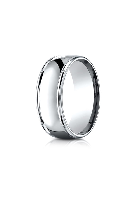 Benchmark� 18k Gold 8mm Comfort-fit High Polish Finish Round Edge Design Wedding Band Ring