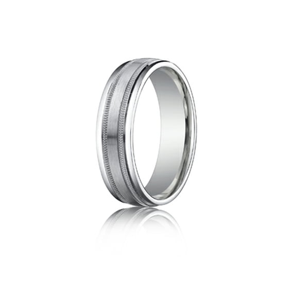 Benchmark� 6mm Comfort-fit Satin-finished With Milgrain Round Edge Carved Design Wedding Band Ring