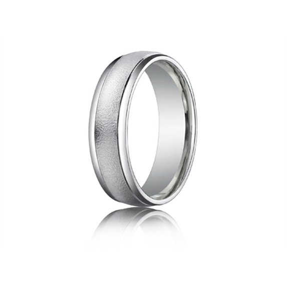 Benchmark� 6mm Comfort-fit Wired-finished High Polished Round Edge Carved Design Wedding Band Ring