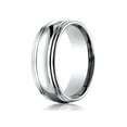 thumbnail image 1 of Benchmark� 7.5mm Comfort-fit High Polished Double Round Edge Carved Design Wedding Band Ring, 1 of 9