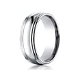 thumbnail image 1 of Benchmark� 7.5mm Comfort-fit High Polished Double Round Edge Carved Design Wedding Band Ring, 1 of 9