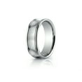 thumbnail image 1 of Benchmark� 7.5mm Comfort-fit Satin-finished Concave Round Edge Carved Design Wedding Band Ring, 1 of 9