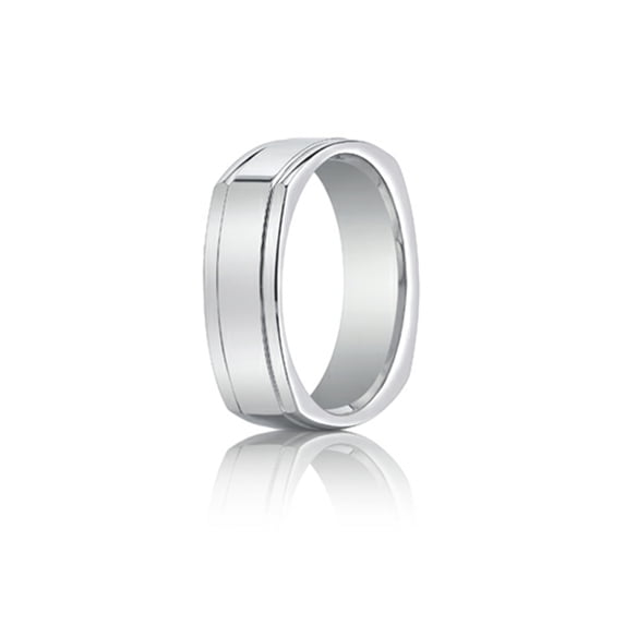 Benchmark� 7mm Comfort-fit High Polished Four-sided Carved Design Wedding Band Ring