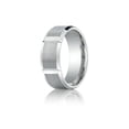 thumbnail image 1 of Benchmark� 8mm Comfort-fit Satin-finished Grooves Carved Design Wedding Band Ring, 1 of 9