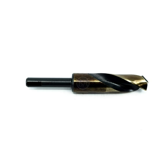 Benchmark Abrasives 1" Diameter HSS Silver & Deming Drill Bit Black & Gold Cutting Tool, 1/2" Shank for Hard Metal, Stainless Steel, Cast Iron, Wood - (1")