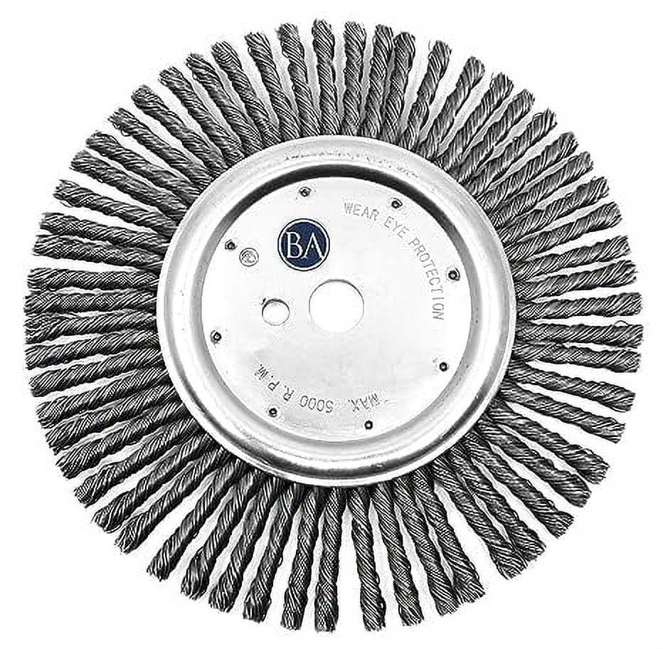 Benchmark Abrasives 12" Expansion Joint Cleaning Wire Wheel 1" Arbor 3/8"DPH, for Metal