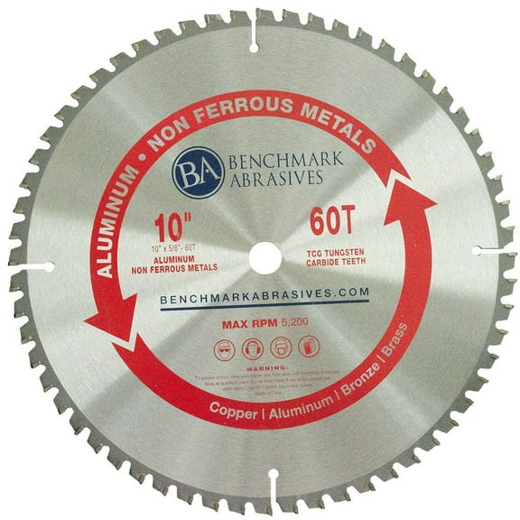 Benchmark Abrasives 12" TCT Saw Blade with 1" Arbor, Circular Saw Blades for Cutting Plastic Aluminum Non-Ferrous Metals Fiberglass, Smooth Cutting ‎(12" - 80 Teeth)