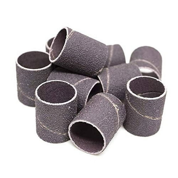 Benchmark Abrasives 3/4 x 1 Aluminum Oxide Abrasive Spiral Bands for Rotary Tools, Drum Sleeves for Sanding Deburring Blending Polishing on Metals Plastic Wood Rubber (10 Pack) - 60 Grit
