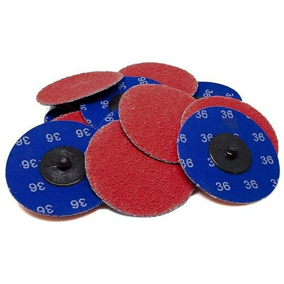 Benchmark Abrasives 3" Quick Change Ceramic Sanding Discs with a Male R-Type Backing Surface Finish Grind Polish Burr Rust Paint Removal Use with Die Grinder (25 Pack) - 50 Grit