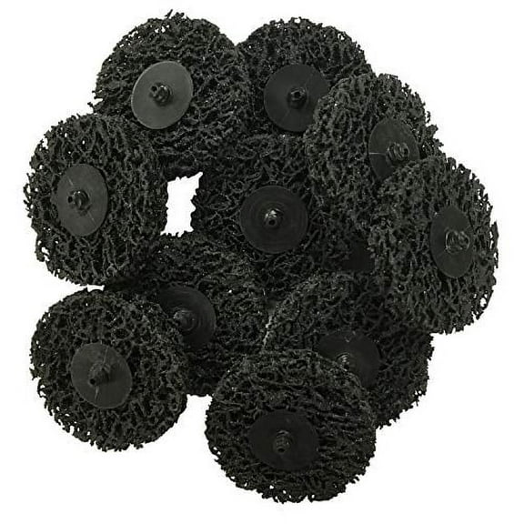 Benchmark Abrasives 3" Quick Change Non Woven Nylon Coarse Strip Discs for Sanding Polishing Paint Removal With a Male R-Type Backing Use with Die Grinder - (10 Pack)