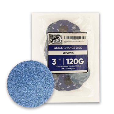 Black Hawk 3" 80 Grit Ceramic Quick Change Sanding Discs – Type R, 25 Pack, 18,000 RPM