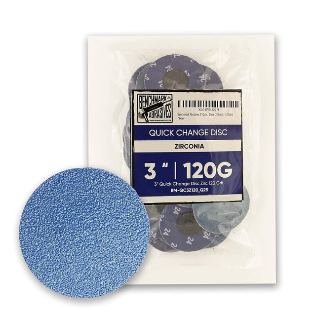 Black Hawk 3" 80 Grit Ceramic Quick Change Sanding Discs – Type R, 25 Pack, 18,000 RPM