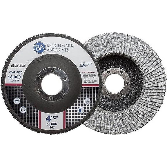 Benchmark Abrasives 4.5" x 7/8" Stearate Coated Type 29 Flap Discs (10 Pack) - 60 Grit