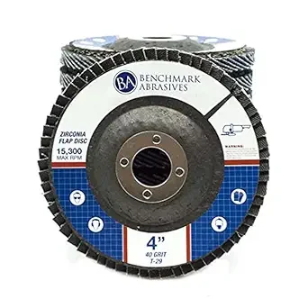 Benchmark Abrasives 4" x 5/8" Premium Type 29 Zirconia Flap Discs (10 Pack) - 40 Grit