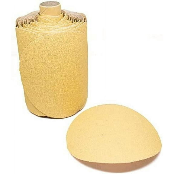 Benchmark Abrasives 5" PSA Gold Self Adhesive DA Sanding Disc Roll (100 Discs) - 80 Grit