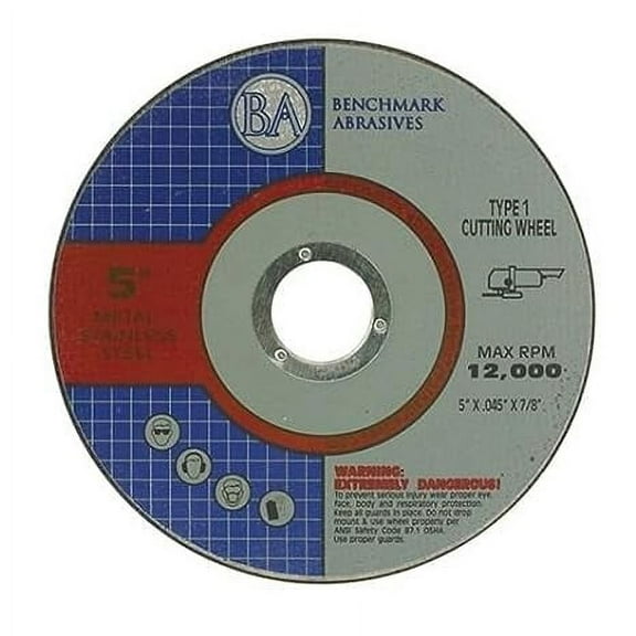 Benchmark Abrasives 5" Thin Cut Off Wheel for Metal, Stainless Steel - 25 Pack