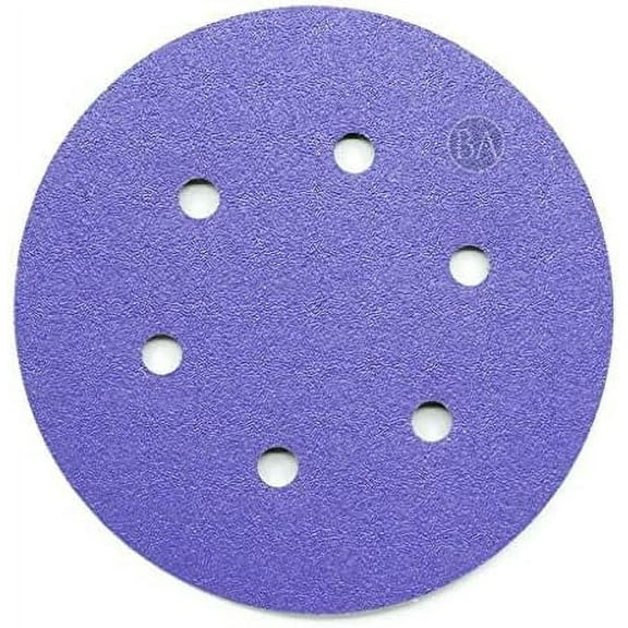 Benchmark Abrasives 6" Premium Ceramic 6 Holes Film Backed Hook and Loop Discs (50Pack) - 400 Grit