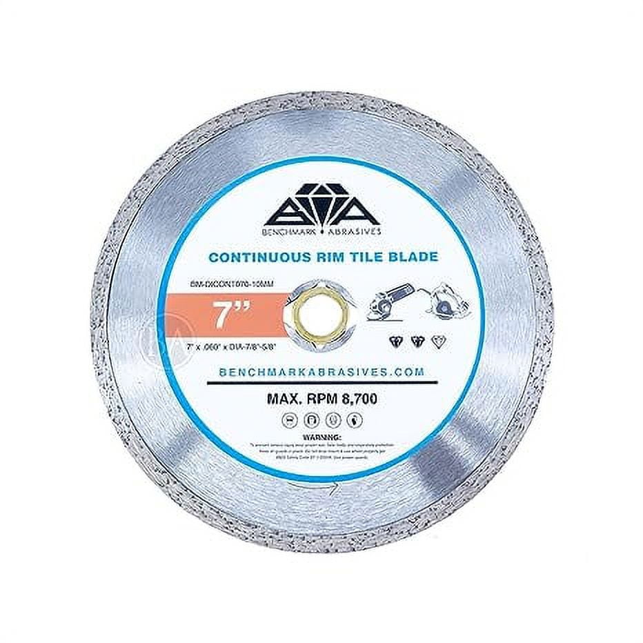 Benchmark Abrasives 7" Continuous Rim Diamond Blade With Steel Core
