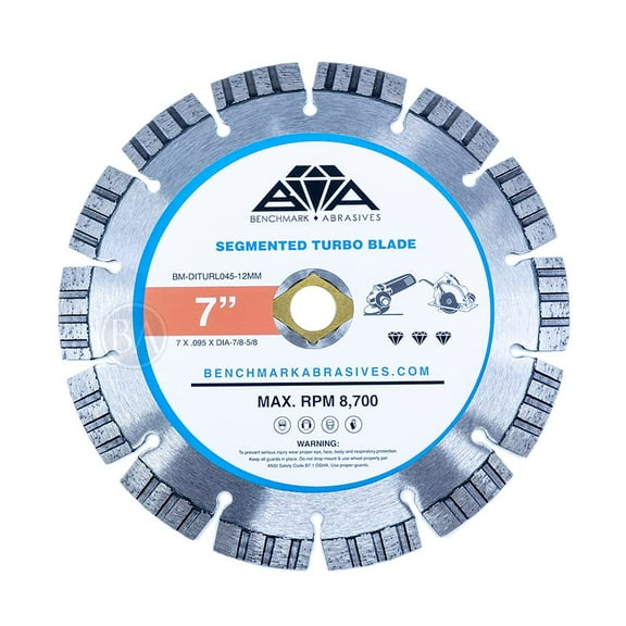 Benchmark Abrasives 7" Segmented Turbo Diamond Blade With Steel Core