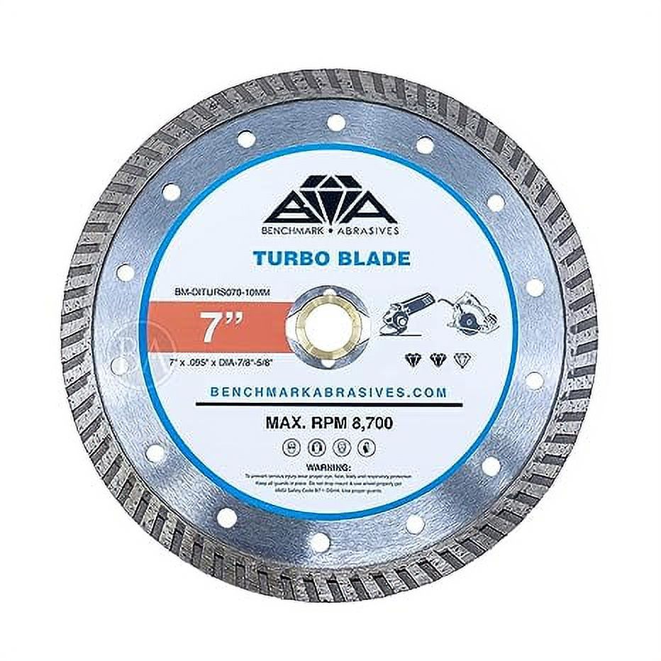 Benchmark Abrasives 7" Turbo Diamond Blade With Steel Core, Saw Blades