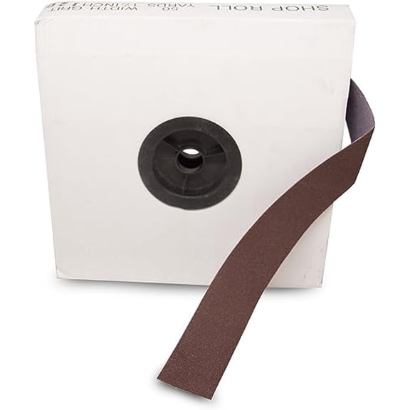 Benchmark Abrasives Aluminum Oxide 1-1/2" x 150' Shop Roll, Abrasive Sanding Roll with Double Resin Bond Technology for Polishing Finishing Metal Sanding Automotive Plumbing (60 Grit)