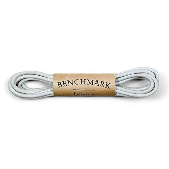 Benchmark Basics White 30" Round Waxed Cotton Shoelaces | 2mm (5/64?) Width (30 Inches, White)