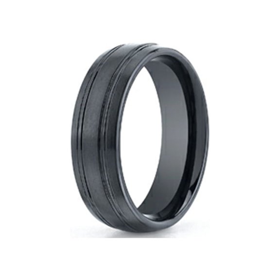 Benchmark� Ceramic 7mm Comfort-fit Satin-finished Design Ring