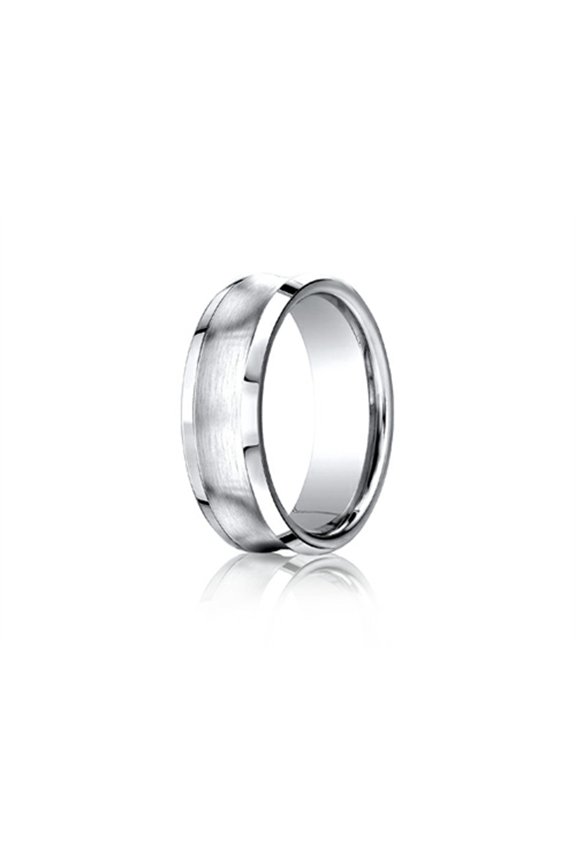 Benchmark� Cobalt Chrome� 7.5mm Comfort-fit Satin-finished Concave Design Ring