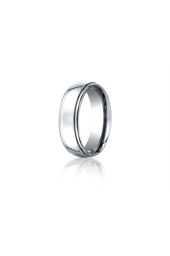 Benchmark� Cobalt Chrome� 7mm Comfort-fit High Polished Design Ring