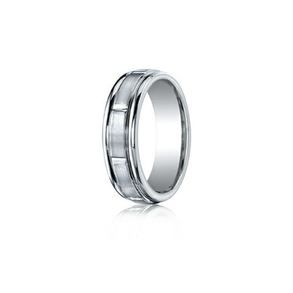Benchmark� Cobalt Chrome� 7mm Comfort-fit Satin-finished Round Edge Design Ring