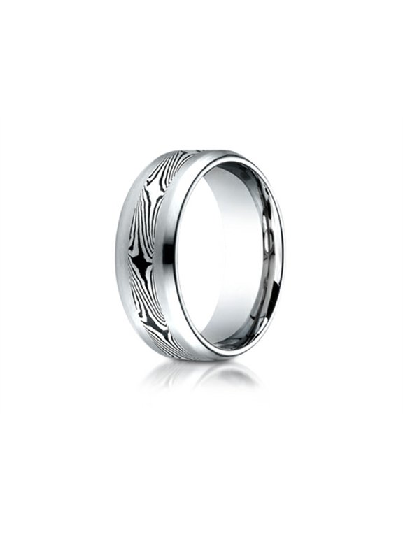 Benchmark� Cobalt Chrome� 8.0 Comfort-fit Satin-mokume Design Ring
