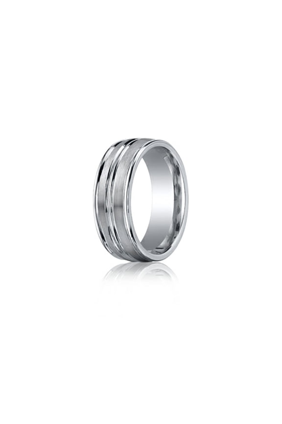Benchmark� Cobalt-Chrome� 8mm Comfort-fit Satin-finished Wedding-Band