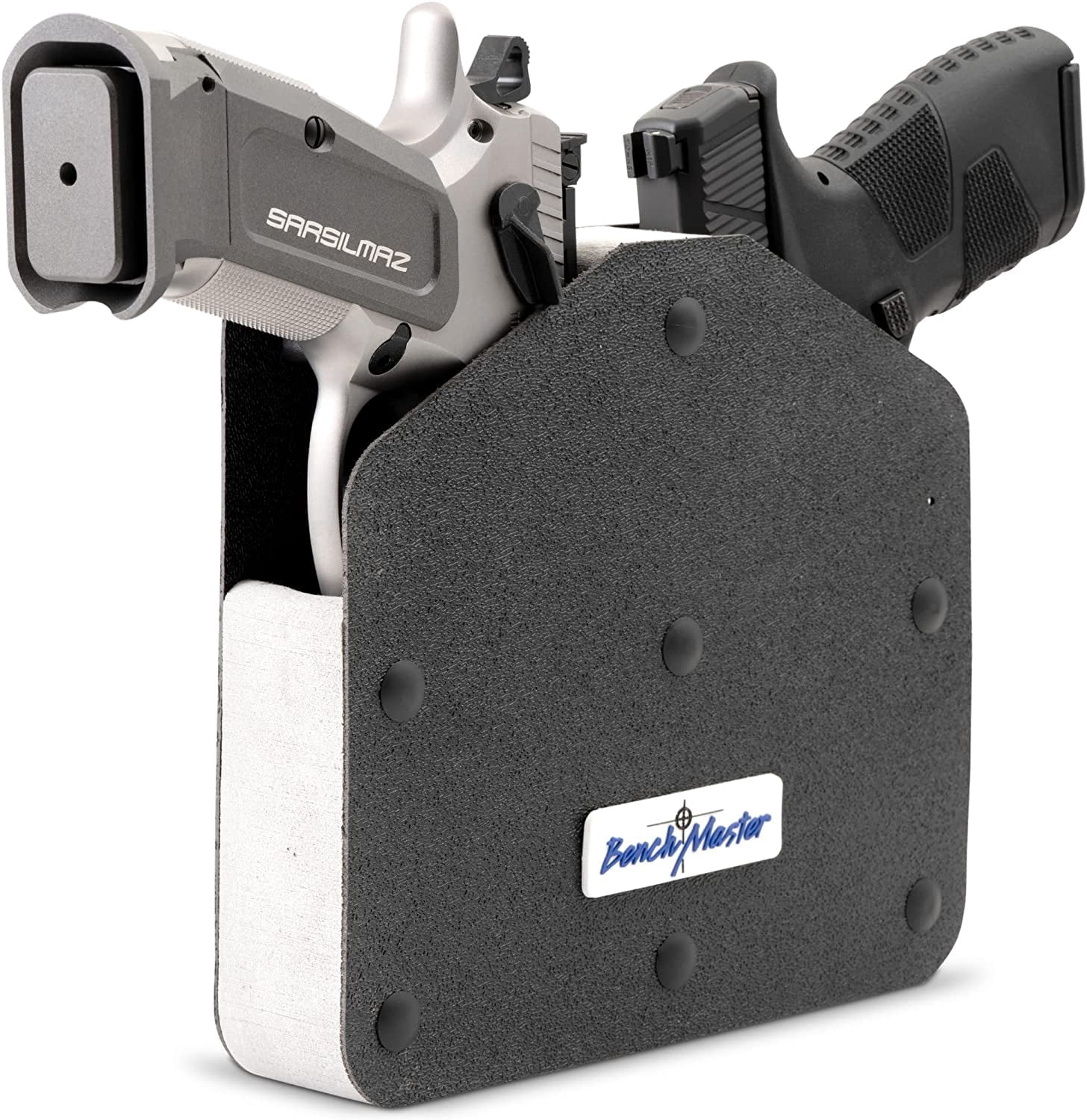 Benchmaster Two Gun Storage Rack, Foam Organizer for Safe Storage, Holds 2 Handguns, Protective Cushion Design, Black