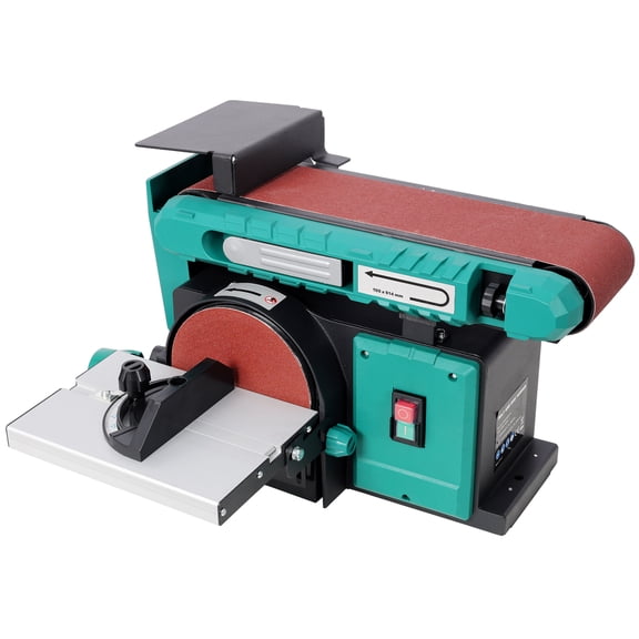 Benchtop Belt and Disc Sander, 120V/60Hz, 4x36 in. Modern Design, Metal, Adjustable, Green, Home Built for Everyday Comfort & Style