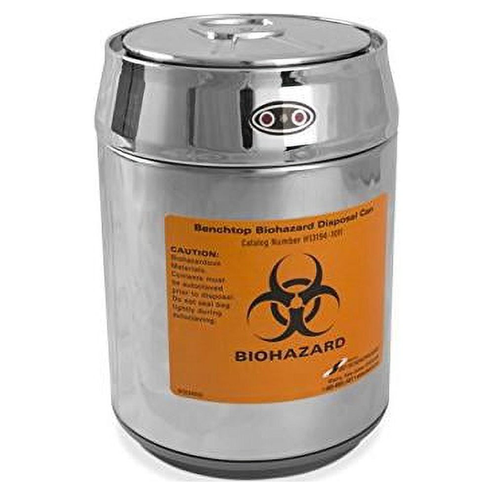 Benchtop Biohazard Disposal Can With Sensor Lid; 1.5L Capacity