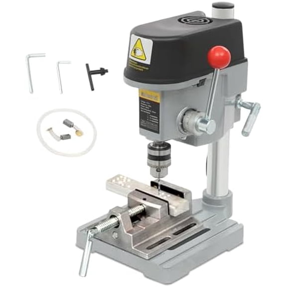 Benchtop Drill Press, 340W 3-Speed Adjustable Electric Table Top Drilling Machine, 0.04-0.39in Clamping Range, Mini Bench Drill Press,Portable Drills Workbench, Bench Drills Machine for Metal Wooden