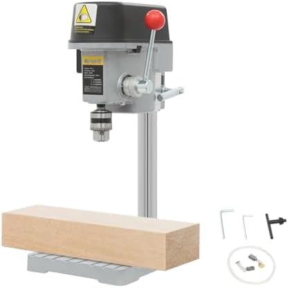 Benchtop Drilling Machine 3-Speed Portable Electric Benchtop Drill Press for DIY Creation, w/10mm Chuck and Laser Scale Adjustable Speed (0-16,000 RPM) for Metal Wooden Jewelry DIY