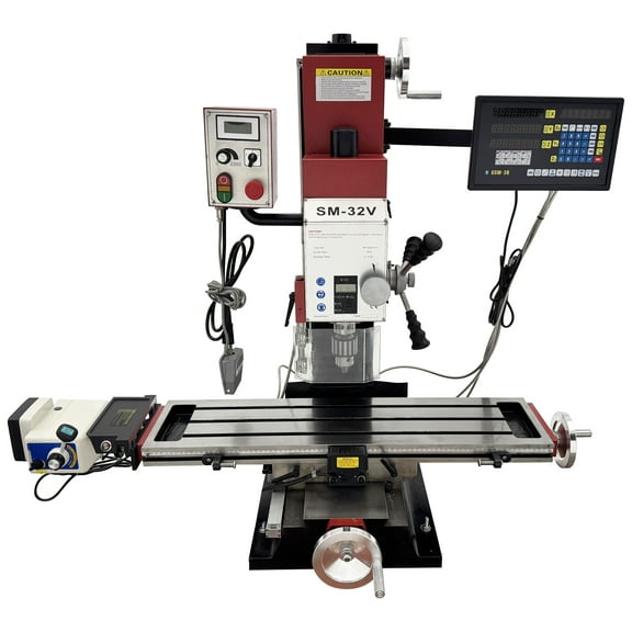 Benchtop Precision Milling Drilling Machine Brushless Motor with Axis X Power Feed and Three - axis Grating Ruler
