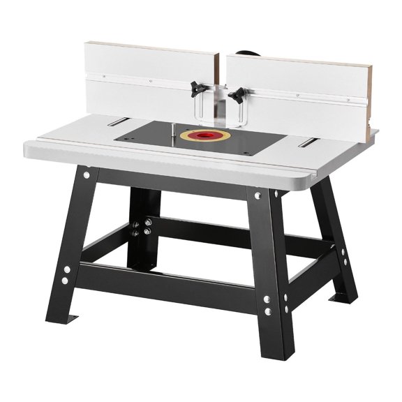 Benchtop Router Table 24x15.7 inch - Adjustable Fence & MDF Top - Woodworking Routing Table with Dust Port - Compatible with Routers & Drill Bits