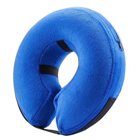 Bencmate Inflatable Dog Recovery Collar Cone, Soft PVC Post-Surgery Pet Recovery, Blue, X-Small