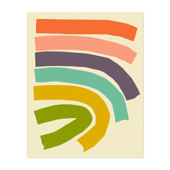 Bend (1) - Screen Print Abstract Minimalist Modern Art Geometric Boho Pastel Mid-Century Modern Unframed Wall Art Print 6 x 8 inches